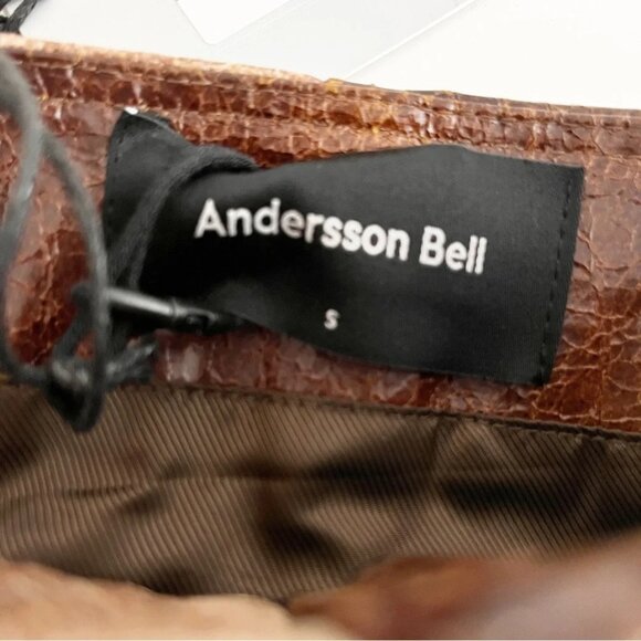 NWT Andersson Bell Chloe faux-leather patchwork skirt Size Small - Picture 7 of 10